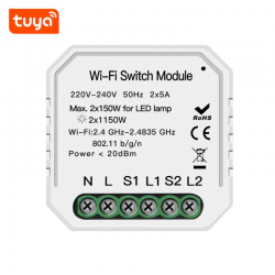 Module Wifi 2 Cổng Hỗ Trợ Công Tắc Tay Tuya KTS-SA2