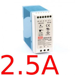 Bộ Nguồn Gắn Ray MDR-60-24 Input 100-240VAC Output 24VDC 2.5A 